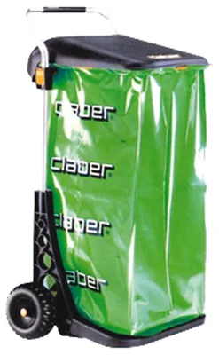 Immagine prodotto di Carrello raccoglitutto in alluminio per foglie e rifiuti con sacco e coperchio Claber Carry Eco 8934