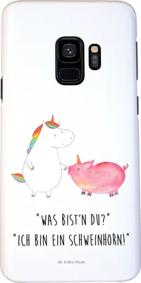 Produktbild von Mr. & Mrs. Panda Samsung Galaxy S9 Handyhülle Einhorn Schwein - Weiß - Geschenk, Smartphone Hülle, Handy Schutzhülle, Freundin, Unicorn, Einhörner, Schweinchen, Case