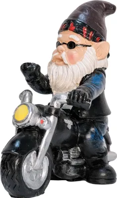 Immagine prodotto di Statua di gnomo da giardino in moto impermeabile e resistente al sole per la decorazione del giardino - 133 cm x 13 cm
