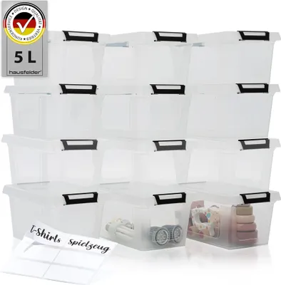 Produktbild von Aufbewahrungsboxen  mit Deckel und stabilen Verschlussclips 5 l, 12 Stück (12 x 5 L)