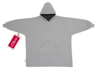 Produktbild von s.Oliver Lounge Hoodie Einheitsgröße - Polyesterflausch, kuschelig, warm & waschbar, Decke mit Ärmeln grau
