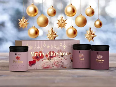 Produktbild von HISKIN Geschenkset: Körperpeeling + Badesalz + Körperbutter mit rosa Blüten