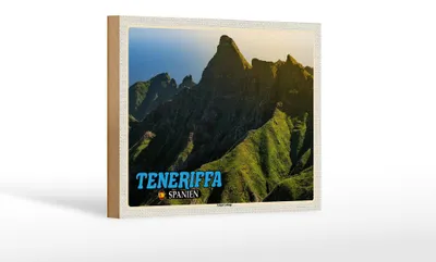 Produktbild von Holzschild Reise 18x12 cm Teneriffa Spanien Anaga Gebirge Dekoration