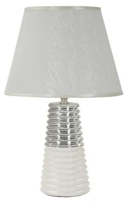 Obrázek produktu pro Keramická stolní lampa Candela v bílé a stříbrné barvě, Ø 25 × 41 cm