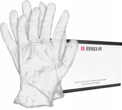 Produktbild von REIS RVINEX Einweg-Vinylhandschuhe puderfrei transparent
