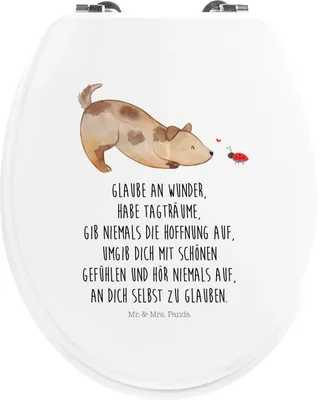 Produktbild von Mr. & Mrs. Panda klo deckel Hund Marienkäfer - Weiß - Geschenk, Positiv, WC Brille, Mischlingshund, Sitz, Klobrille, Hunde, Mischlinghund, Sprüche, Klo-Deckel, WC-Sitz