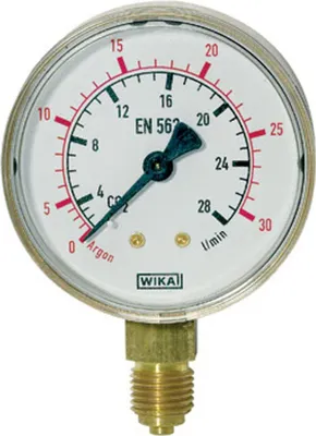 Zdjęcie produktu dla Manometr Riegler do tlenu, G 1/4 z dnem promieniowym, 0 - 20/40 bar, Ã˜ 63 mm