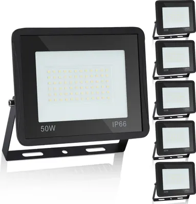 Produktbild von Lospitch 5X LED Fluter Flutlicht Strahler 50W Scheinwerfer Baustrahler Außen Lampe IP65 Warmweiß