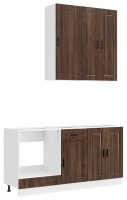 Immagine prodotto di vidaXL Modulo cucina PORTO, 5 pezzi, pannello di legno effetto noce marrone