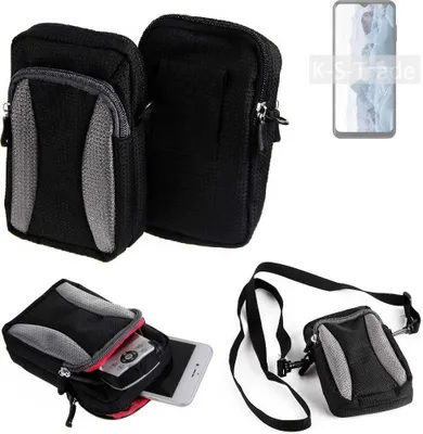Produktbild von K-S-Trade Holster Schutz Hülle kompatibel mit Nokia G60 5G Handy Hülle Gürteltasche Umhängetasche mit Zusatzfach schwarz