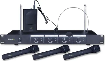 Produktbild von Ibiza Vhf4 4-Kanal Funkmikrofonsystem Handmikrofon Und Headset