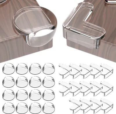 Produktbild von Eckenschutz Baby 12 Stück Silikon Kantenschutz Baby Selbstklebend Kantenschutz 2 Formen Transparent Tischkantenschutz für Verschiedene Möbel zum Schutz des Babys vor Verletzungen