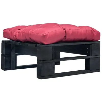 Produktbild von Eleganten-Stil Garten-Ottomane Paletten mit Kissen in Rot Holz Schwarz,Gartenhocker CHY54841