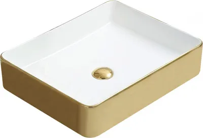 Produktbild von Mexen Estela Aufsatzwaschbecken 50 x 40 cm, Weiß/Gold - 22105053