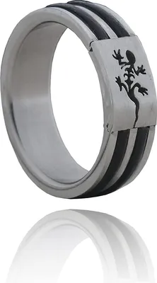 Produktbild von Karisma Edelstahl Ring Gecko Mit Kautschuck Matt Poliert SR4273 - 70 (22.3)