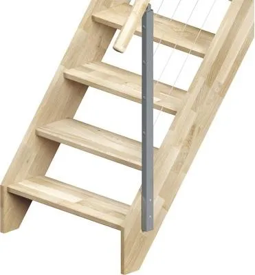 Produktbild von Pertura Wangentreppe Danae Eiche Ohne Setzstufen Seitenwange eiche gerade 70 cm 13 Stufen / 14 Steigungen Relinggeländer