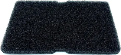 A black foam filter on a white background.
