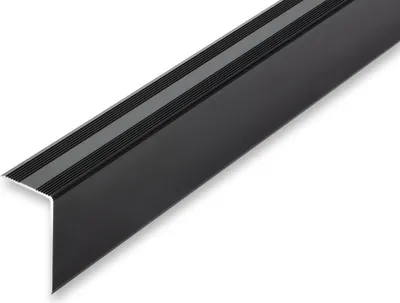 Produktbild von (22,29EUR/m) 30 x 52 x 1500 mm Treppenwinkel schwarz selbstklebend Treppenkantenprofil Treppenkante