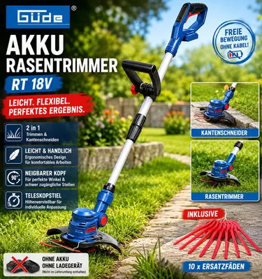 Produktbild von Güde Akku Rasentrimmer RT 18V ohne Akku / Ladegerät Kantenschneider