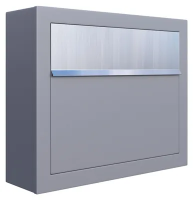 Produktbild von Wandbriefkasten Elegance in Grau Metallic mit Edelstahlklappe