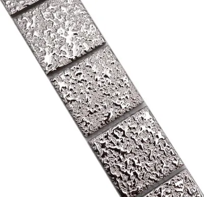 Produktbild von Bordüre Borde Mosaik silber glänzend Hammeroptik Mosaikfliese Küchenwand Fliesenspiegel Bad MOS16BOR-0207_f