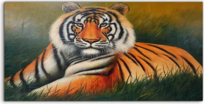Produktbild von Coloray Acrylbild 100x50  Wandbild Acrylbilder Tier Katze Bengalische Tiger Malerei