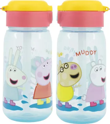 Produktbild von Peppa Pig Wutz Sportflasche Wasserflasche Trinkflasche Flasche Halm 510 ml