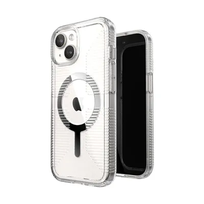 Produktbild von Speck Gemshell Grip + MagSafe - Etui do iPhone 15 / iPhone 14 / iPhone 13 (Klar / Chrome Finish)