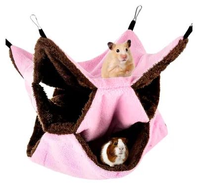 Produktbild von Hängematte für Meerschweinchen und Kleintiere, Kuschelhöhle für Haustiere, weiche und warme Hängematte für Hamster und Frettchen