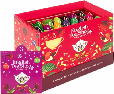 Produktbild von ETS - BIO Tee Adventskalender 2026 "Christmas Countdown" rot, 25 Teebeutel