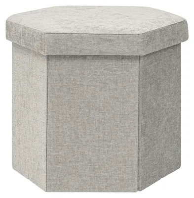 Productafbeelding van Klapstoel met chenille bekleding, 43x38x38 cm, met opbergruimte, geschikt voor woonkamer en slaapkamer