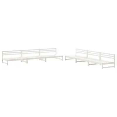 Image de vidaXL Ensemble salon de jardin 6 pièces blanc pin massif