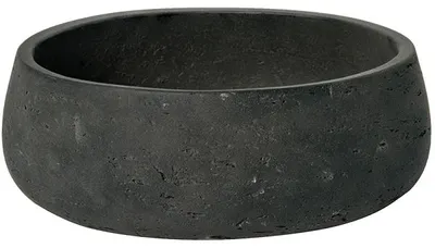 Productafbeelding van Keramische plantenpot, model Eileen, grijs-zwart, diameter 24 cm, hoogte 9 cm