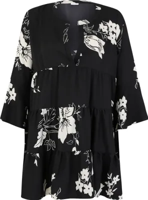 Produktbild von LASCANA Blusenkleid schwarz-creme Größe 40/42