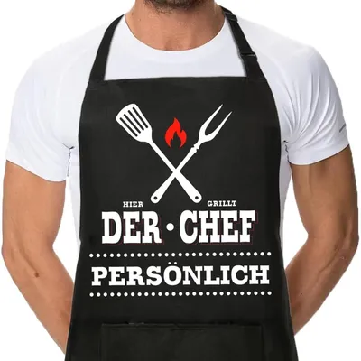 Productafbeelding van Kookschort voor heren en dames, grappig design, met 2 zakken, waterdicht, verstelbaar, geschikt voor koken en barbecueën