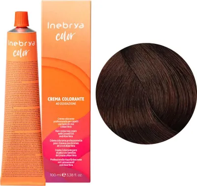 Immagine prodotto di Colore permanente per capelli con semi di lino e aloe vera 100ml INEBRYA 6.9 Fondente al cioccolato 1.00g