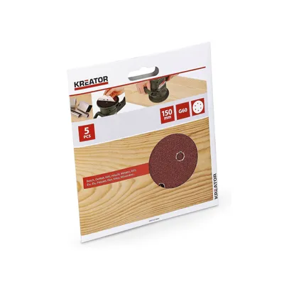 Produktbild von Kreator Exzenterschleifblätter ø 150 mm G60 Holz-Schleifblätter 5 Stück - G60 | ø 150 mm