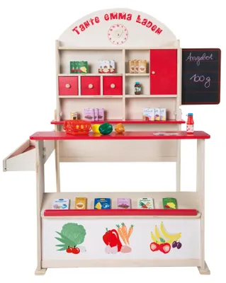 Produktbild von roba Kaufladen 'Tante Emma', Holz natur, mit Theke, Tafel, Seitentheke & Markststand Bedruckung