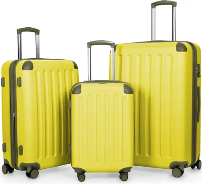 Produktbild von HAUPTSTADTKOFFER - Spree - Kofferset Hartschalen-Koffer Reisekoffer mit Rollen und Erweiterung 3-teiliges Set, TSA, 4 Rollen, Trolleys S M & L,Lemon