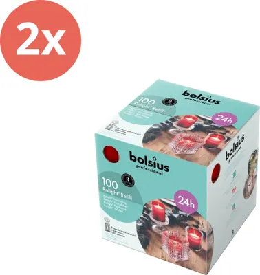 Imagen del producto de Bolsius - Horeca Relight - Recambio - 64/52 - 100 unidades por paquete - Rojo - Paquete económico - 200 unidades - 2 paquetes
