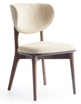 Immagine prodotto di Sedia moderna, beige, in legno, per la sala da pranzo, imbottita, confortevole, dal design elegante