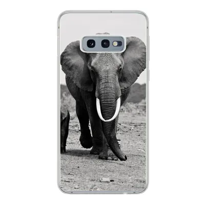 Produktbild von MuchoWow® Handyhülle Schutzhülle Hülle für Samsung Galaxy S10e Elefant - Kind - Schwarz - Weiß Silikon Softcase Handy Hülle - Handy