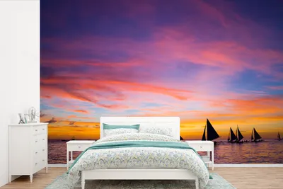 Produktbild von Fotobehang Zeilboten Sonnenuntergang Boracay 525x350 cm