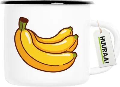 Produktbild von Huuraa Emaille Tasse Banane Comic 300ml Vintage Campingbecher Geschenkidee