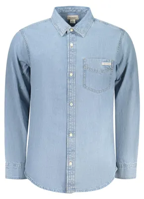 Produktbild von Elegantes Herren-Jeanshemd in Blau mit italienischem Kragen