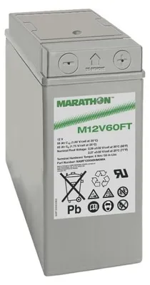 Zdjęcie produktu dla Akumulator kwasowo-ołowiowy Exide Marathon M12V60FT ze złączem śrubowym M6 12V, 59000mAh