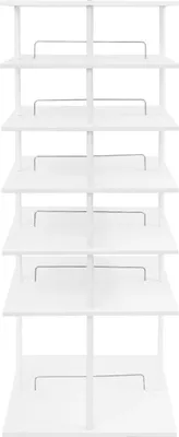 Produktbild von Drehbares Schuhregal - Schuhturm - 6 Ebenen - 24 Paar - 360° drehbar - 57×57×155 cm - Ablagenabstand 21/44 cm - Bodenstehend - Weiß