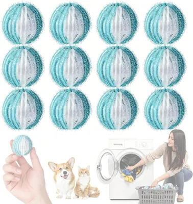 Produktbild von Tierhaarentferner Waschmaschine, 24 Stücke Hundehaare Waschmaschine, Wiederverwendbar Haarfänger Waschmaschine Wäschebälle, Fusselbälle für Kleidung, Jacke, Bettbezug, Für Wäschepflege, Tierhaare entfernen