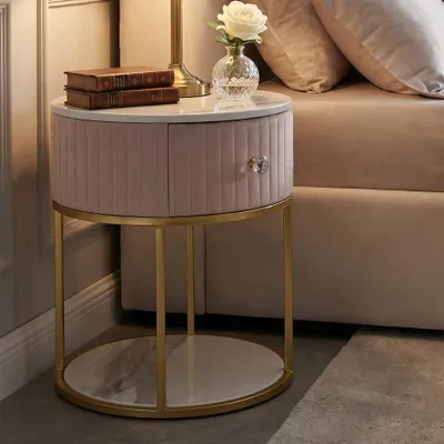 Immagine prodotto di Mauro Ferretti comodino Montpellier Ø 42x48 cm oro rosa