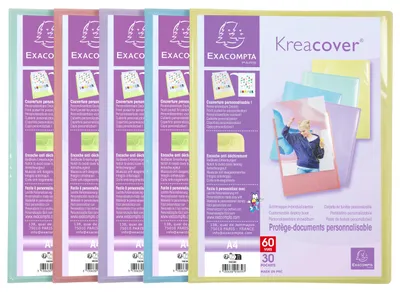 Obrázok produktu pre Exacompta 5839E A4 Kreacover Pastelové zakladače 30 puzdier rôznych farieb